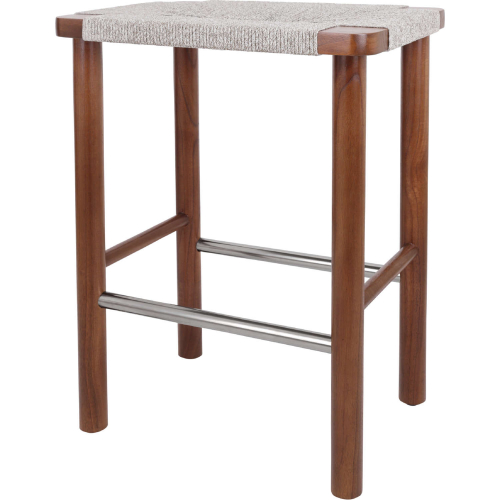 Elio Counter Stool in Sand Rope, Cinnamon Wood & Metal